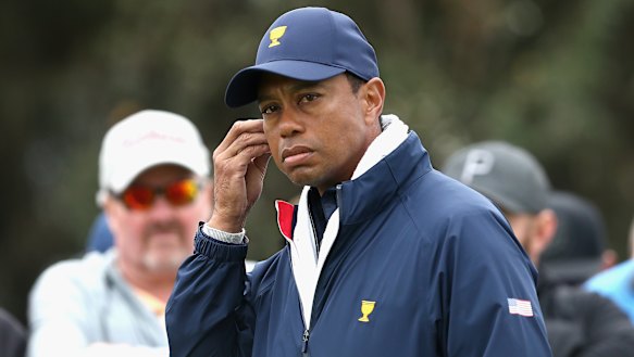 Tiger Woods at Royal Melbourne.