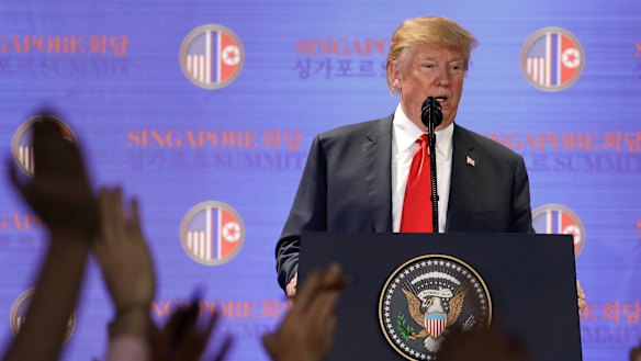 Donald Trump answers questions about the summit with North Korea leader Kim Jong-un.