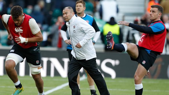 Straight bat: Eddie Jones hasn't provided any headline gold this week.