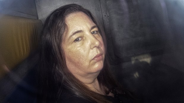 Erin Patterson came to court to a prison minibus during his hearing in May. This picture could not be used until the hearing.