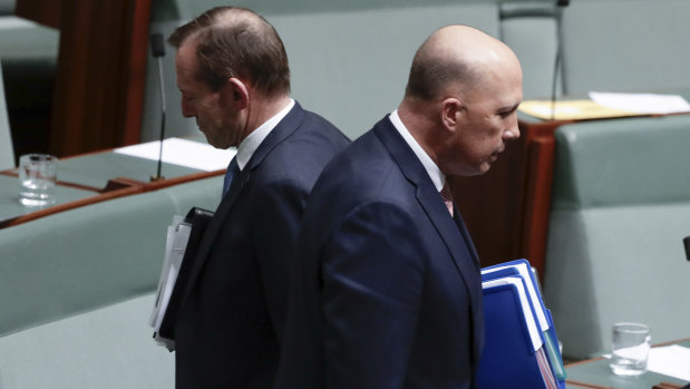 Backbencher Peter Dutton denies he is Mr Abbott’s puppet: “No, of course not.”