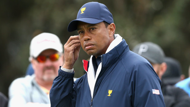 Tiger Woods at Royal Melbourne.