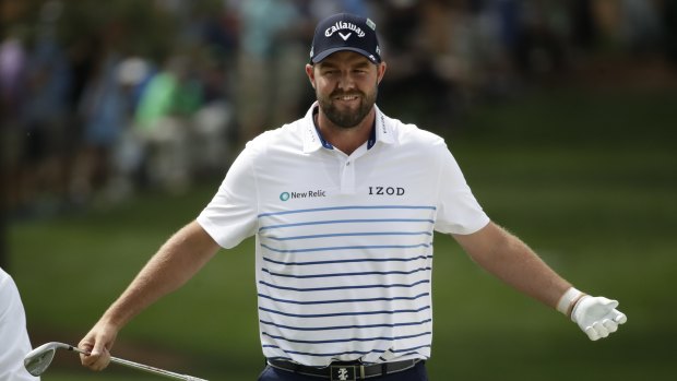 Following suit: Marc Leishman is a genuine contender to pull on the green jacket this year, after playing with Adam Scott during his Masters breakthrough.