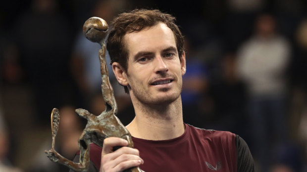 Once a champion...: Murray with the spoils of victory.