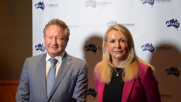Fortescue Metals Group chairman Andrew Forrest and CEO Elizabeth Gaines at the company's AGM.