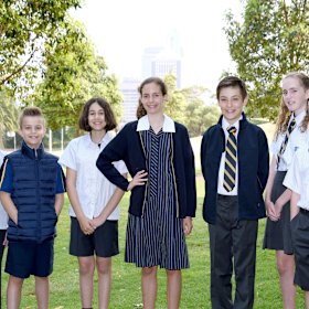 Students from Inner Sydney High model the new school uniform