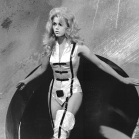 Jane Fonda performs in the 1968 film Barbarella.