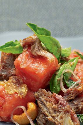 Crispy duck and watermelon salad from Red Ginger.