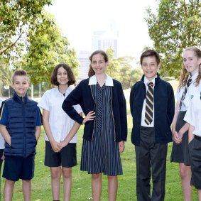 Students from Inner Sydney High model the new school uniform