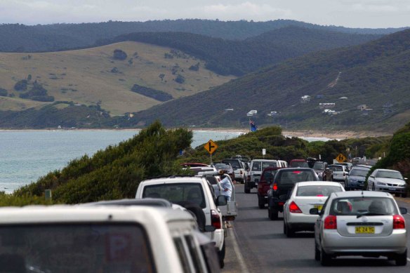 The Great Ocean Road usually gets quite busy over Easter.