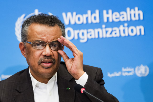 WHO boss Tedros Adhanom Ghebreyesus. 