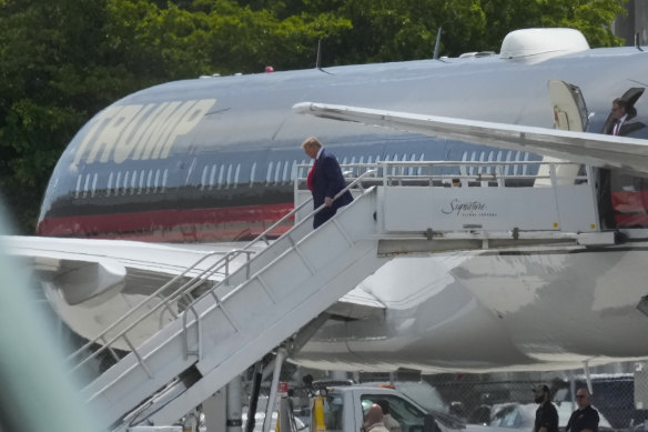 Donald Trump arrives at Miami International Airpor