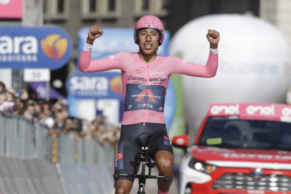 Egan Bernal seals the Giro d’Italia on Sunday.