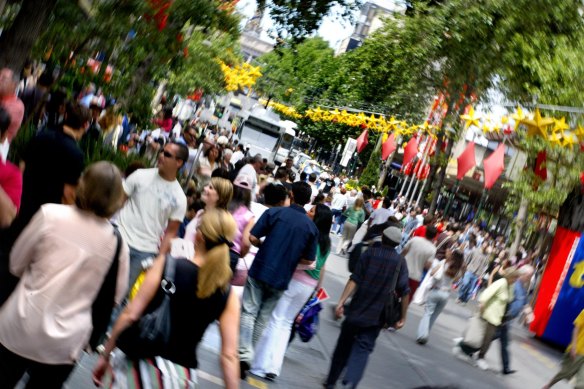 Retail rents along Bourke Street Mall, Melbourne are in the top 20 globally.