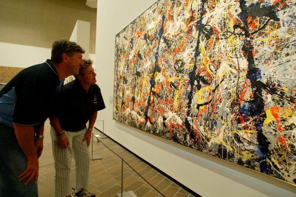 Barrett’s best-known work explored Gough Whitlam’s controversial purchase of Jackson Pollock’s Blue poles.