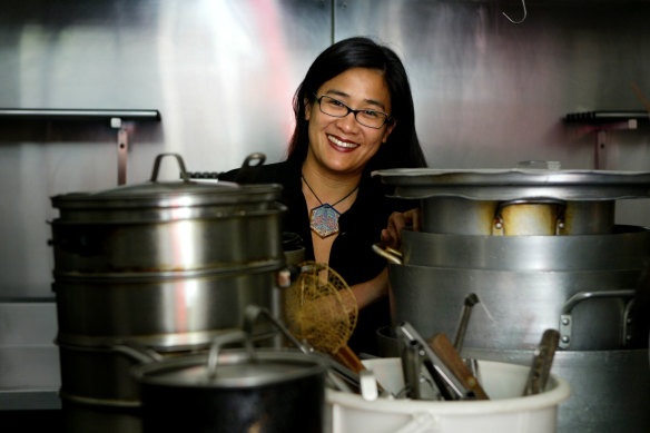 Kylie Kwong at Billy Kwong restaurant in Surry Hills in 2004.
