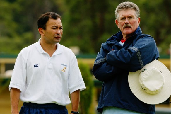 Eddie Jones and Bob Dwyer in 2002. 