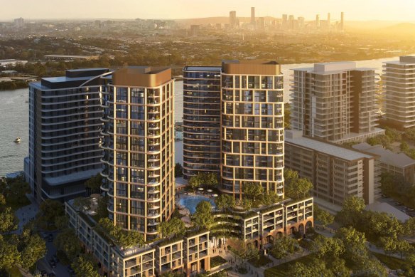 Brookfield has lodged a development application for its Portside Wharf build-to-rent project in Brisbane. 
