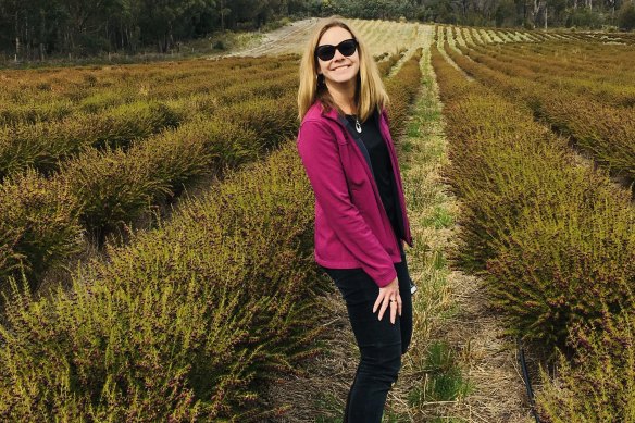 Lisa Lods of Essential Oils of Tasmania, the world’s biggest exporter of brown boronia flowers.