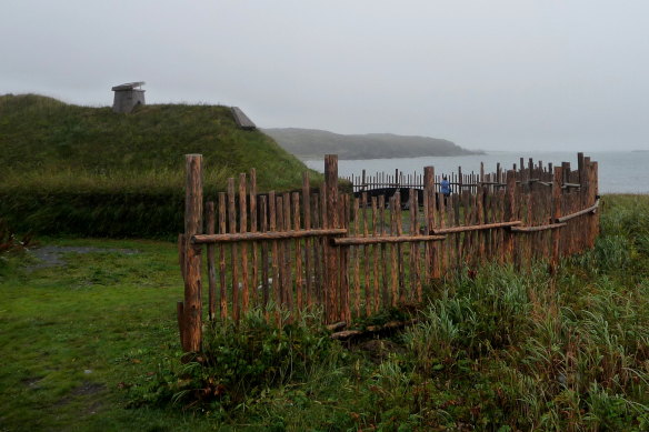 A re-created Norse village at the L’Anse aux Meadows historic site in Newfoundland, Canada.