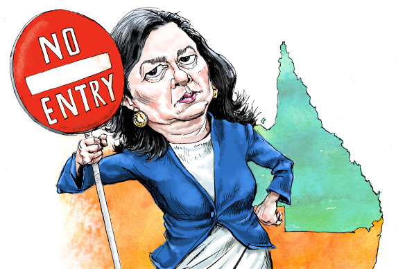 Turn back: Queensland Premier Annastacia Palaszczuk. Illustration: Joe Benke