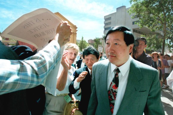 Chan attending court in 1998.