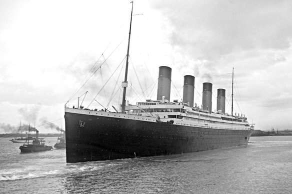 The Titanic leaving Southampton in 1912 … fares were expensive and most cabins had shared facilities.