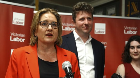Premier Jacinta Allan, left, and Labor candidate for Werribee John Lister.