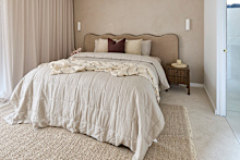 Darren described the bedroom as a clever combination of traditional and contemporary, which worked well with House 2’s facade.