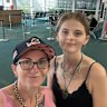 Pheobe Bishop, 17, with her mother, Kylie Johnson.