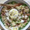 ***EMBARGOED FOR GOOD WEEKEND, JULY 30/22 ISSUE***
Karen Martini recipe:Risotto with pork and fennel sausage, peas and burrata
Photograph byÂ WilliamÂ Meppem (photographer on contract, no restrictions)