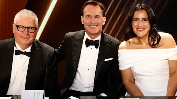 AFL executives Greg Swann, Andrew Dillon and Laura Kane. 