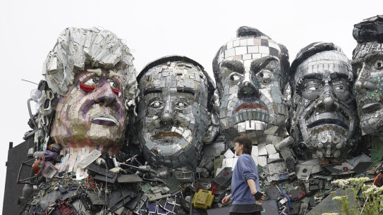 Mount Recyclemore, a sculpture made out of e-waste in Cornwall, England, highlights the growing threat of e-waste. 