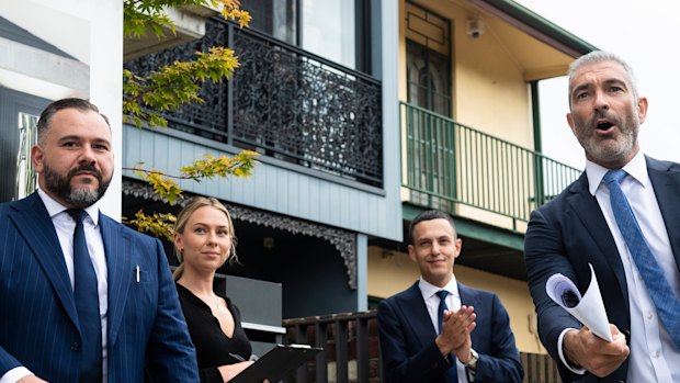 A tri-level terrace on what was originally the neighbour’s driveway, sold for $2.02 million at auction on Saturday.