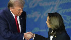Donald Trump had not expected the pre-debate handshake with Kamala Harris.