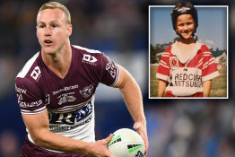 Daly Cherry-Evans as a six-year-old playing for Redcliffe where his NRL side will play on Sunday.