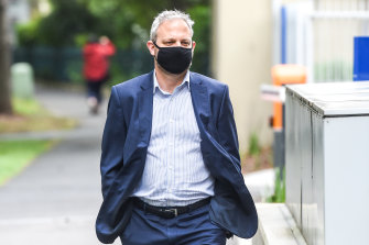 Victorian Chief Health Officer Brett Sutton arrives at the Coroners Court on Friday morning.