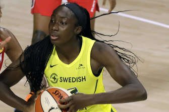 Ezi Magbegor in action for Seattle Storm.