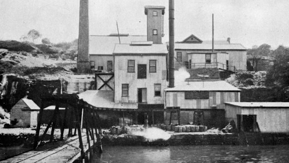 The Radium Hill Company uranium refinery at Hunters Hill, which operated during the early 20th century.