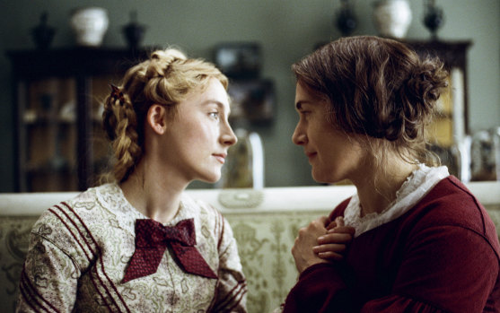 Kate Winslet, right, and Saoirse Ronan in a scene from Ammonite.