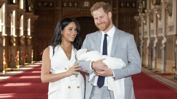 The Duke and Duchess of Sussex and their newborn son.