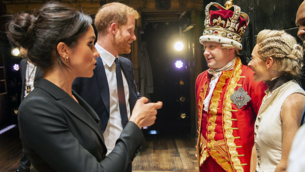 Meghan, Duchess of Sussex and Prince Harry met the London cast of 'Hamilton' this week.