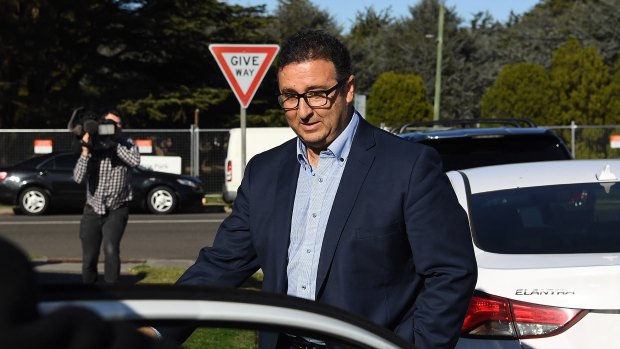 NSW upper house MP Shaoquett Moselmane leaving his home on Lennox Street in Rockdale during a raid by federal agents.