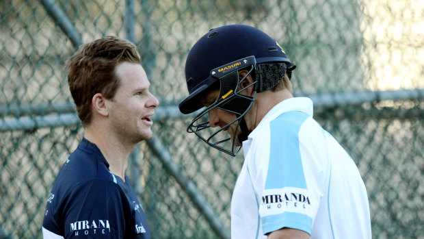 Making the grade: Steve Smith at Sutherland training during the week.