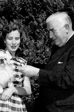 Robert Menzies and daughter Heather in 1955.