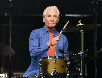 Rolling Stones drummer Charlie Watts performs at the Rose Bowl, Thursday, Aug. 22, 2019, in Pasadena, California.