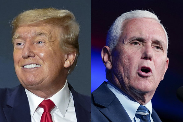 Former US president Donald Trump and former vice president Mike Pence.