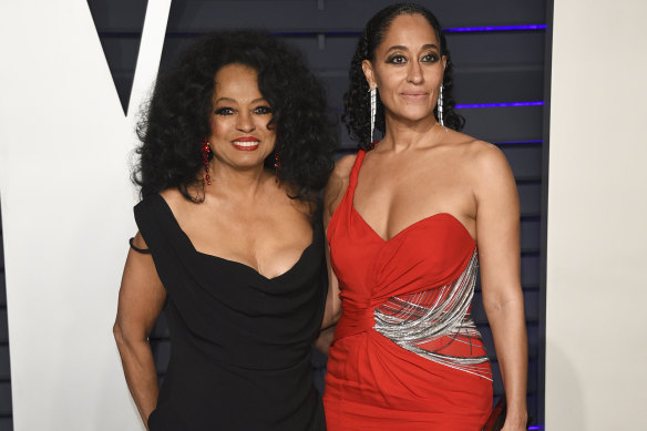 Tracee Ellis Ross with her mother Diana at last year's Vanity Fair Oscar Party.