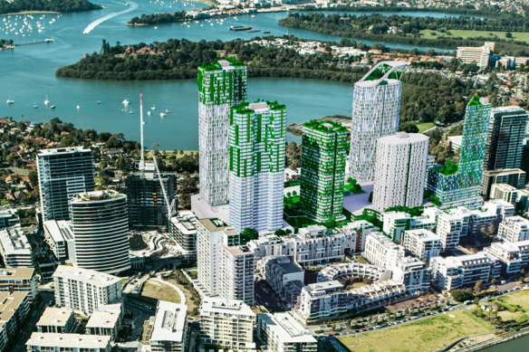 An artist’s impression of proposed new residential tower blocks at Rhodes.