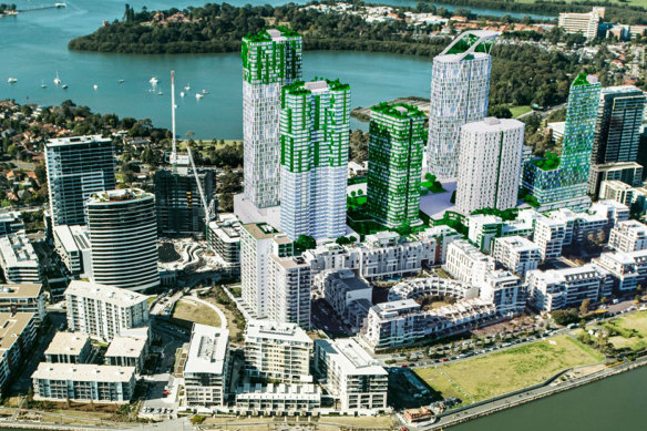 An artist’s impression of the proposed new residential tower blocks at Rhodes.